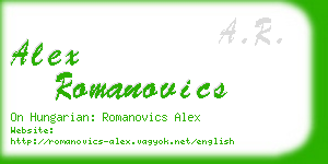 alex romanovics business card